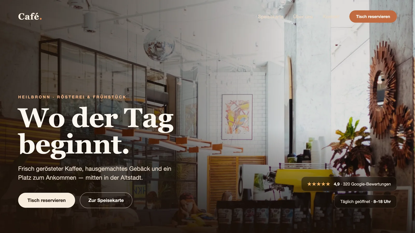 Website-Vorschau: Café