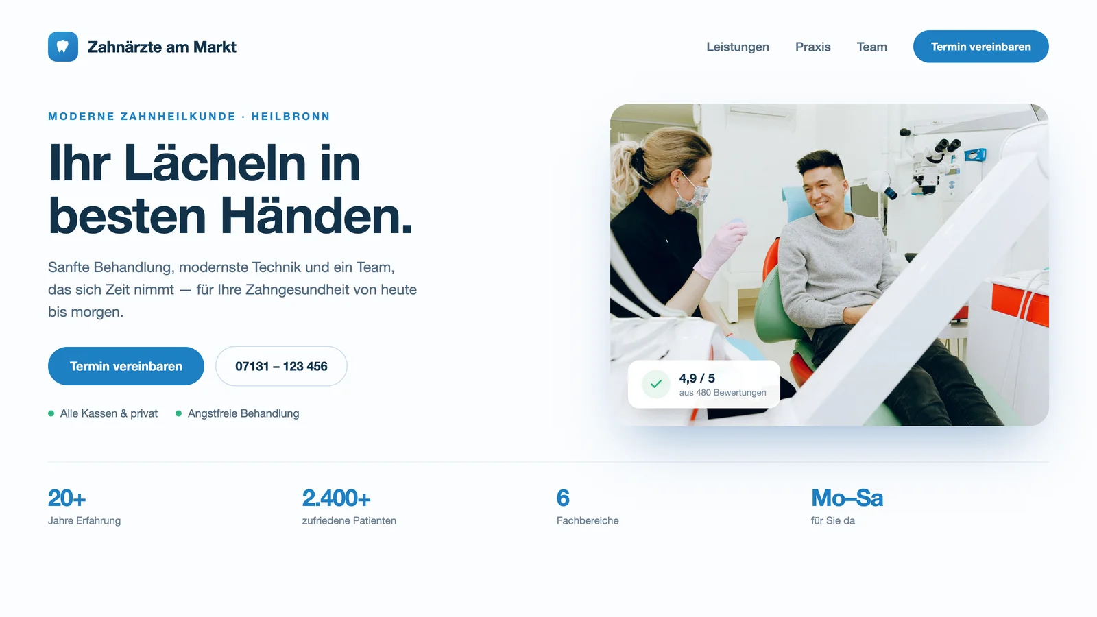 Website-Vorschau: Zahnarzt-Praxis